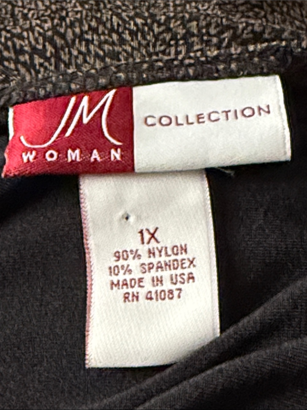 JM Collection black & tan fluid knit shift style dress size 1X - Picture 7 of 8